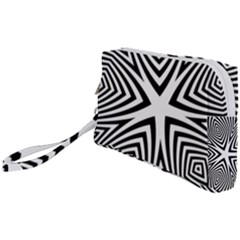 Abstract Zebra Stripes Pattern Wristlet Pouch Bag (small) by SpinnyChairDesigns