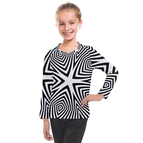 Abstract Zebra Stripes Pattern Kids  Long Mesh Tee by SpinnyChairDesigns