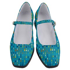 Aqua Blue Artsy Beaded Weave Pattern Women s Mary Jane Shoes by SpinnyChairDesigns