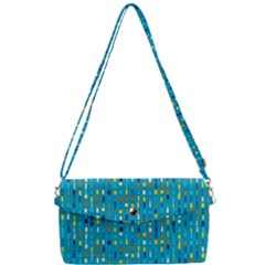 Aqua Blue Artsy Beaded Weave Pattern Removable Strap Clutch Bag by SpinnyChairDesigns