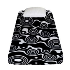 Abstract Black And White Bubble Pattern Fitted Sheet (single Size) by SpinnyChairDesigns