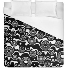 Abstract Black And White Bubble Pattern Duvet Cover (king Size) by SpinnyChairDesigns