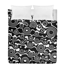 Abstract Black And White Bubble Pattern Duvet Cover Double Side (full/ Double Size) by SpinnyChairDesigns