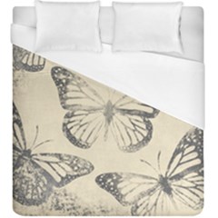 Vintage Ink Stamp On Paper Monarch Butterfly Duvet Cover (king Size) by SpinnyChairDesigns