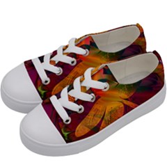 Dragonflies Abstract Colorful Pattern Kids  Low Top Canvas Sneakers by SpinnyChairDesigns
