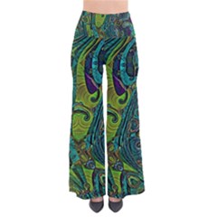 Jungle Print Green Abstract Pattern So Vintage Palazzo Pants by SpinnyChairDesigns