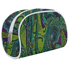 Jungle Print Green Abstract Pattern Makeup Case (medium) by SpinnyChairDesigns