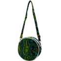 Jungle Print Green Abstract Pattern Crossbody Circle Bag View1