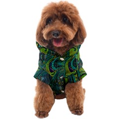 Jungle Print Green Abstract Pattern Dog Coat by SpinnyChairDesigns