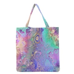 Pastel Marble Paint Swirl Pattern Grocery Tote Bag by SpinnyChairDesigns