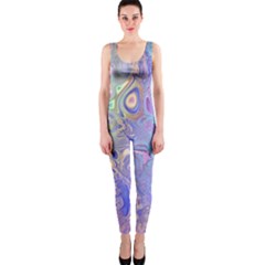 Pastel Marble Paint Swirl Pattern One Piece Catsuit by SpinnyChairDesigns