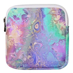 Pastel Marble Paint Swirl Pattern Mini Square Pouch by SpinnyChairDesigns