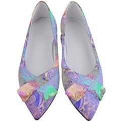 Pastel Marble Paint Swirl Pattern Women s Bow Heels by SpinnyChairDesigns