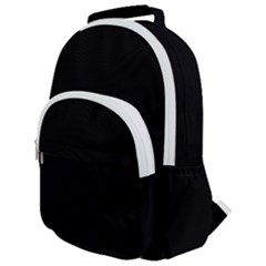 Plain Black Solid Color Rounded Multi Pocket Backpack by FlagGallery