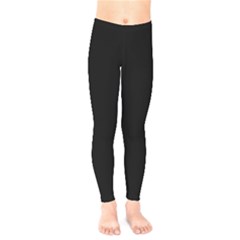 Plain Black Solid Color Kids  Leggings by FlagGallery