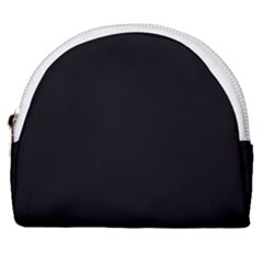 Plain Black Solid Color Horseshoe Style Canvas Pouch by FlagGallery