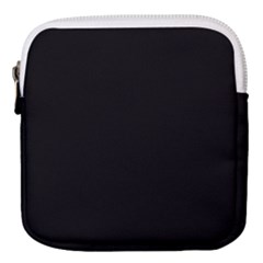 Plain Black Solid Color Mini Square Pouch by FlagGallery