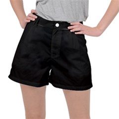 Plain Black Solid Color Ripstop Shorts by FlagGallery