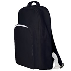 Plain Black Solid Color Double Compartment Backpack by FlagGallery