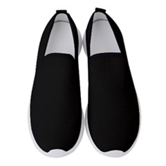 Plain Black Solid Color Women s Slip On Sneakers by FlagGallery