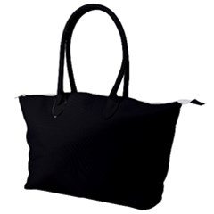 Plain Black Solid Color Canvas Shoulder Bag by FlagGallery