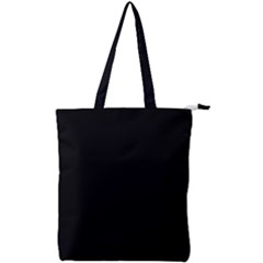 Plain Black Solid Color Double Zip Up Tote Bag by FlagGallery