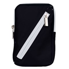 Plain Black Solid Color Belt Pouch Bag (large) by FlagGallery