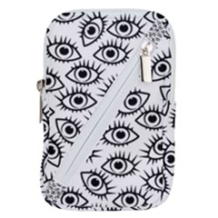 Black And White Cartoon Eyeballs Belt Pouch Bag (large) by SpinnyChairDesigns