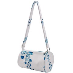 Abstract Blue Flowers On White Mini Cylinder Bag by SpinnyChairDesigns