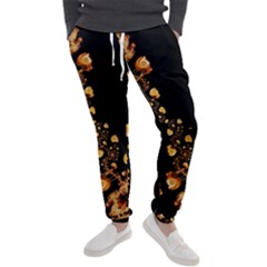 Abstract Gold Yellow Roses On Black Men s Jogger Sweatpants by SpinnyChairDesigns