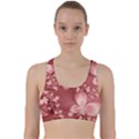 Tea Rose Colored Floral Pattern Back Weave Sports Bra View1