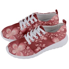 Tea Rose Colored Floral Pattern Men s Lightweight Sports Shoes by SpinnyChairDesigns