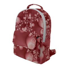 Tea Rose Colored Floral Pattern Flap Pocket Backpack (large) by SpinnyChairDesigns