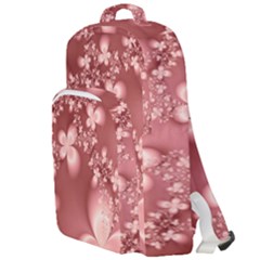 Tea Rose Colored Floral Pattern Double Compartment Backpack by SpinnyChairDesigns