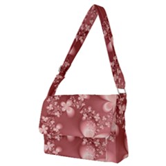 Tea Rose Colored Floral Pattern Full Print Messenger Bag (m) by SpinnyChairDesigns