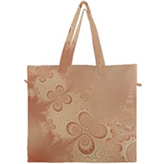 Coral Peach Intricate Swirls Pattern Canvas Travel Bag by SpinnyChairDesigns