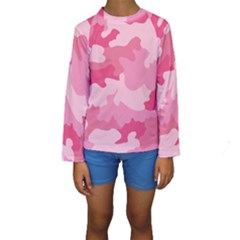 Camo Pink Kids  Long Sleeve Swimwear by MooMoosMumma