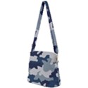 Camo Blue Zipper Messenger Bag View2