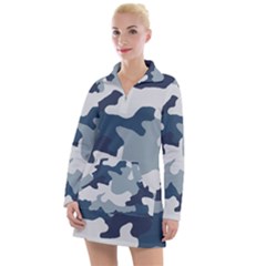 Camo Blue Women s Long Sleeve Casual Dress by MooMoosMumma