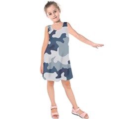 Camo Blue Kids  Sleeveless Dress by MooMoosMumma