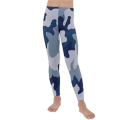 Camo Blue Kids  Lightweight Velour Leggings by MooMoosMumma