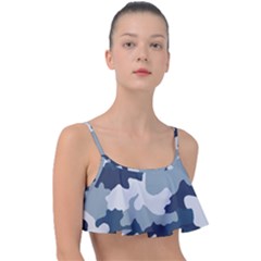 Camo Blue Frill Bikini Top by MooMoosMumma