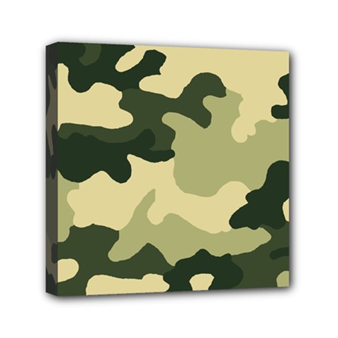 Camo Green Mini Canvas 6  X 6  (stretched)