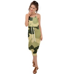 Camo Green Waist Tie Cover Up Chiffon Dress by MooMoosMumma