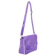 Purple Intricate Swirls Pattern Shoulder Bag With Back Zipper by SpinnyChairDesigns