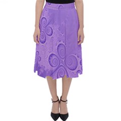 Purple Intricate Swirls Pattern Classic Midi Skirt by SpinnyChairDesigns