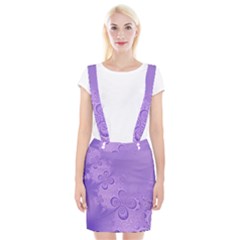 Purple Intricate Swirls Pattern Braces Suspender Skirt