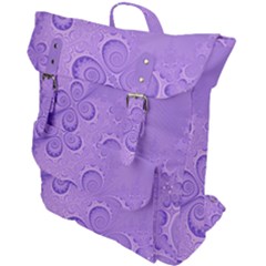 Purple Intricate Swirls Pattern Buckle Up Backpack by SpinnyChairDesigns