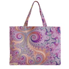 Pastel Pink Intricate Swirls Spirals  Zipper Mini Tote Bag by SpinnyChairDesigns