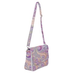 Pastel Pink Intricate Swirls Spirals  Shoulder Bag With Back Zipper by SpinnyChairDesigns